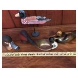 Set of 5 Carved Wooden Duck and Waterfowl Figures