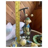 Garden Decor Figurine Collection with Cat, Bee, Birds and Frog