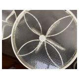 Set of 2 Round Glass Top Outdoor Patio Tables