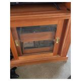 Solid Wood Entertainment Center Cabinet with Glass Doors, 78x46x25 Inches Contents not included