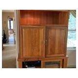 Solid Wood Entertainment Center Cabinet with Glass Doors, 78x46x25 Inches Contents not included