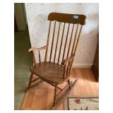 Classic Wooden Rocking Chair with Spindle Back