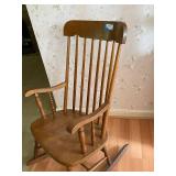 Classic Wooden Rocking Chair with Spindle Back