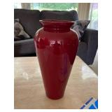 Large Red Haeger Ceramic Vase 15 Inch