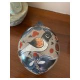 Set of 3 Decorative Animal Figurines - Cat by Isabel Bloom, Mexican Pottery Turtle, and Colorful Bird