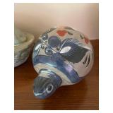 Set of 3 Decorative Animal Figurines - Cat by Isabel Bloom, Mexican Pottery Turtle, and Colorful Bird