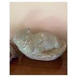 Set of 3 Decorative Animal Figurines - Cat by Isabel Bloom, Mexican Pottery Turtle, and Colorful Bird