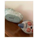 Set of 3 Decorative Animal Figurines - Cat by Isabel Bloom, Mexican Pottery Turtle, and Colorful Bird