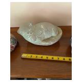 Set of 3 Decorative Animal Figurines - Cat by Isabel Bloom, Mexican Pottery Turtle, and Colorful Bird