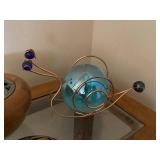 Lot of Decorative Boxes, Sculpted Stone, and Abstract Glass Art Sculpture