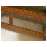 Wood and Glass Sofa Table with Lower Shelf 47x13x26 Inches