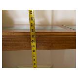 Wood and Glass Sofa Table with Lower Shelf 47x13x26 Inches