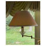 Vintage Crystal Swing Arm Floor Lamp with Pleated Shade