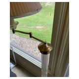 Vintage Crystal Swing Arm Floor Lamp with Pleated Shade