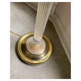 Vintage Crystal Swing Arm Floor Lamp with Pleated Shade