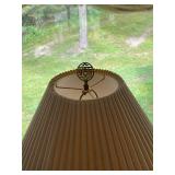 Porcelain Table Lamp with Floral Design and Pleated Shade