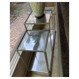 Multi level Metal and Glass Tiered Accent Tables