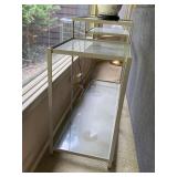 Multi level Metal and Glass Tiered Accent Tables