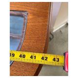 Curved Glass Display Cabinet with Wood Frame and Shelves