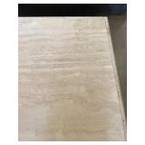 Square Travertine Coffee Table with Pedestal Base