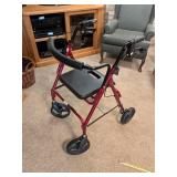 Drive Medical Folding Rollator Walker with Seat and Brakes