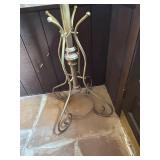 Vintage Brass Standing Coat Rack with Spiral Base