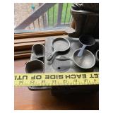 Vintage Acme Cast Iron Salesman Sample Toy Stove with Miniature Cookware and Pies