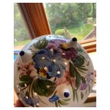 Vintage Italian Handmade Colander, Southwest Double Bud Vase, and Ulu Chopper Set