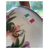 Vintage Italian Handmade Colander, Southwest Double Bud Vase, and Ulu Chopper Set