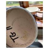 Vintage Italian Handmade Colander, Southwest Double Bud Vase, and Ulu Chopper Set