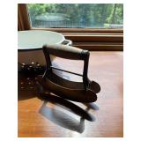 Vintage Italian Handmade Colander, Southwest Double Bud Vase, and Ulu Chopper Set