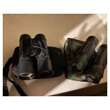 Pair of Compact Binoculars with Cases - Bushnell Ensign & CAL Optical