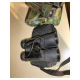 Pair of Compact Binoculars with Cases - Bushnell Ensign & CAL Optical