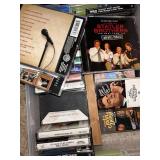Large Music Media Collection with CDs, Cassettes, and Vinyl Records
