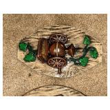 Pair of Vintage Wall Plaques with Coffee Grinder and Kettle Designs