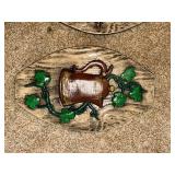 Pair of Vintage Wall Plaques with Coffee Grinder and Kettle Designs