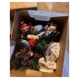 Lot of 4 Boxes of Assorted Holiday Ornaments and Decorations
