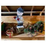 Holiday Decor Collection with Snowman, Sleigh, and Reindeer Figures