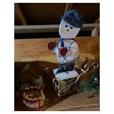 Holiday Decor Collection with Snowman, Sleigh, and Reindeer Figures