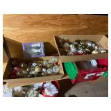 Collection of Christmas Ornaments and Decorative Santa Figures