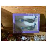 Collection of Christmas Ornaments and Decorative Santa Figures