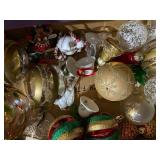 Collection of Christmas Ornaments and Decorative Santa Figures