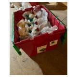 Full Tote incl. Set of Vintage Wine Glasses with Green and Red Stems