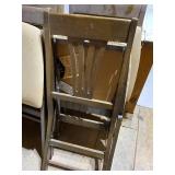 Set of 4 Vintage Wood Folding Chairs with Padded Seats