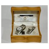 Calvin Hill Quartz His-and-Hers Watch Set With Wooden Case Calvin Hill Quartz His-and-Hers Watch Set With Wooden Case