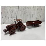 Handcrafted Wooden Tractor and Trailer Model Handcrafted Wooden Tractor and Trailer Model