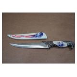 American Flag Eagle Themed Hunting Knife