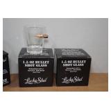 *6* Lucky Shot 2oz Shot Glasses with Embedded Bullets