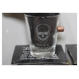 *6* Lucky Shot 2oz Shot Glasses with Embedded Bullets