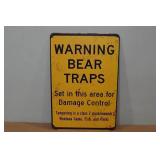 Novelty Metal Sign -  Warning Bear Traps Novelty Metal Sign -  Warning Bear Traps
